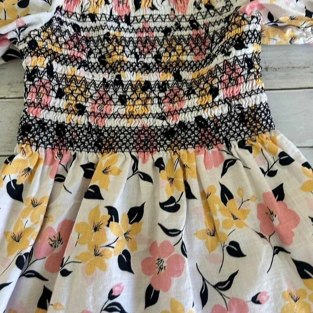 Kate Spade Lily Blooms Puff-sleeve Top XS